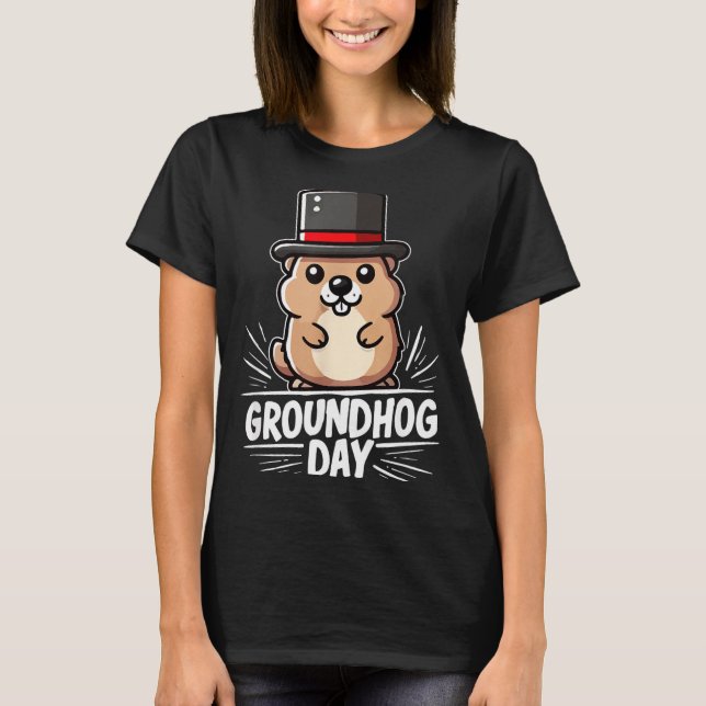Camiseta Cute Happy Groundhog Day February 2nd Phils Holida (Frente)