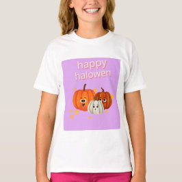Camiseta Cute Happy Halloween Pumpkin Faces T-Shirt