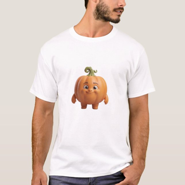 Camiseta Cute Happy Pumpkin 3D Character (Frente)