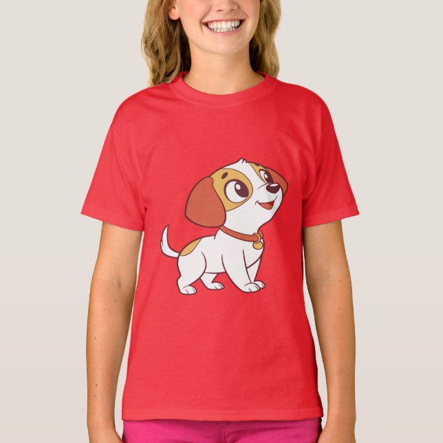 Camiseta Cute Happy Puppy Kids T-Shirt (Frente)
