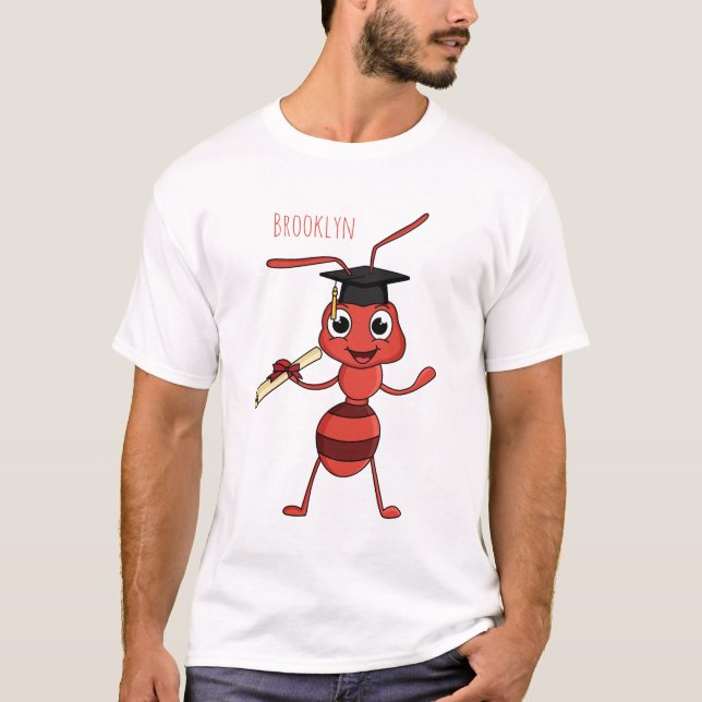 Camiseta Cute happy red ant cartoon  (Frente)