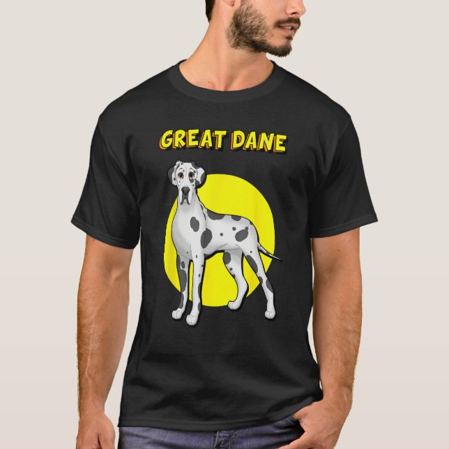 Camiseta Cute Harlequin Great Dane (Frente)