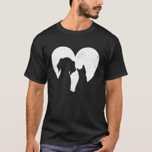 Camiseta Cute Heart Dog & Cat Pet Men Women Kids