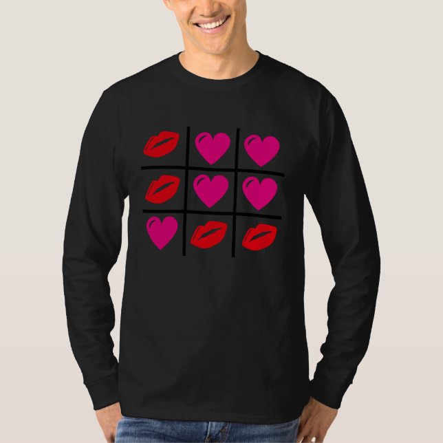 Camiseta Cute Hearts & Kisses Valentines Day Romance Valent (Frente)