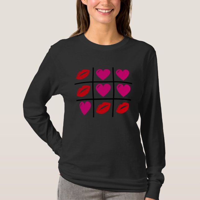 Camiseta Cute Hearts & Kisses Valentines Day Romance Valent (Frente)