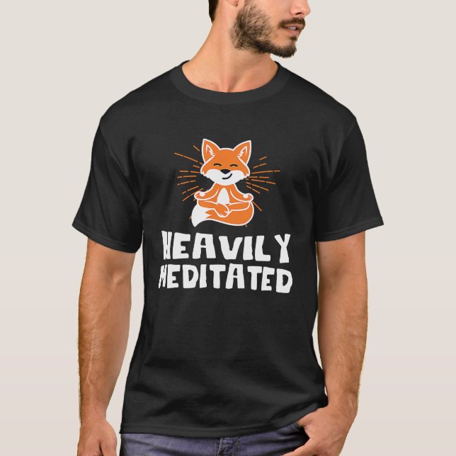 Camiseta Cute Heavily Fox Meditated Yoga Fox Yoga Instructo (Frente)