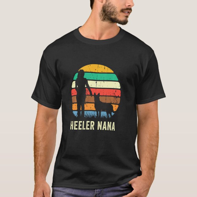Camiseta Cute Heeler Nana Mãe Mãe Pet Cattle Proprietária (Frente)