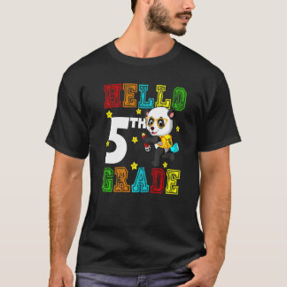 Camiseta Cute Hello Fifth Grade Teacher Student Panda Back