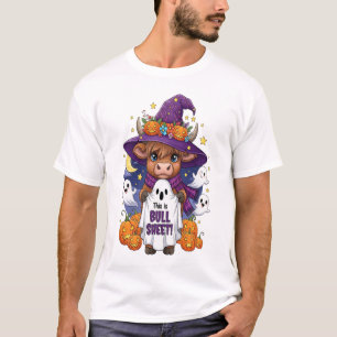 Camiseta Cute Highland Cow no Dia das Bruxas
