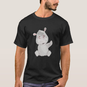 Camiseta Cute Hippopotamus Adorável Bebê Hippos Animal Hipp