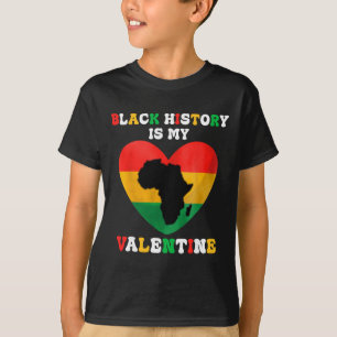 Camiseta Cute História Negra É Meu Coração De Valentim Pret