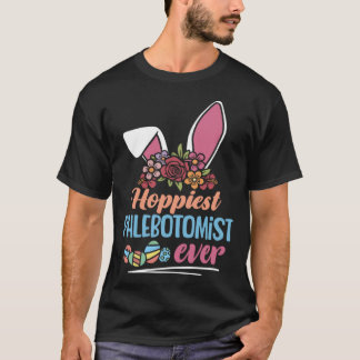 Camiseta Cute Hoppiest Phlebotomist Ever Bunny Ear Red Plai