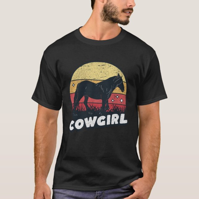 Camiseta Cute Horse Cowgirl Western Horse Rider Trail Barre (Frente)