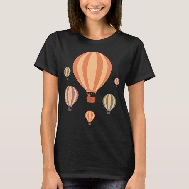 Camiseta Cute Hot Air Balloons Balloon Sky (Frente)