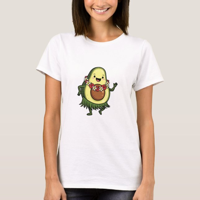 Camiseta Cute Hula Avocado Character Dancing (Frente)