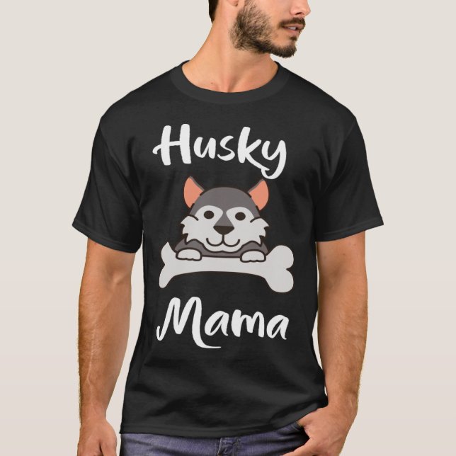 Camiseta Cute Husky Mama Womens Dog Mom   1 (Frente)