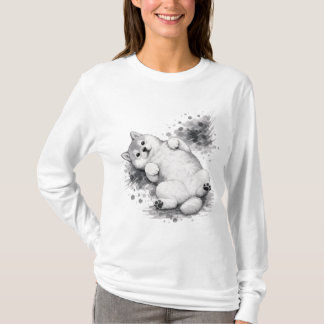 Camiseta 【Cute Husky Puppy Ink Art Long Sleeve T-Shirt】