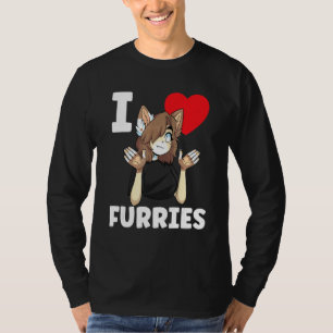 Camiseta Cute I Heart Furries Furry Fandom Love