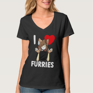 Camiseta Cute I Heart Furries Furry Fandom Love 2