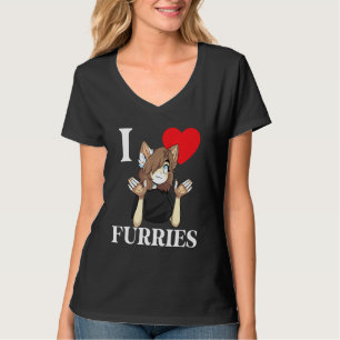 Camiseta Cute I Heart Furries Furry Fandom Love 4