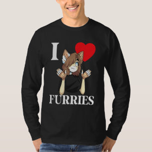 Camiseta Cute I Heart Furries Furry Fandom Love 4