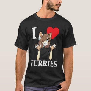 Camiseta Cute I Heart Furries Furry Fandom Love 4