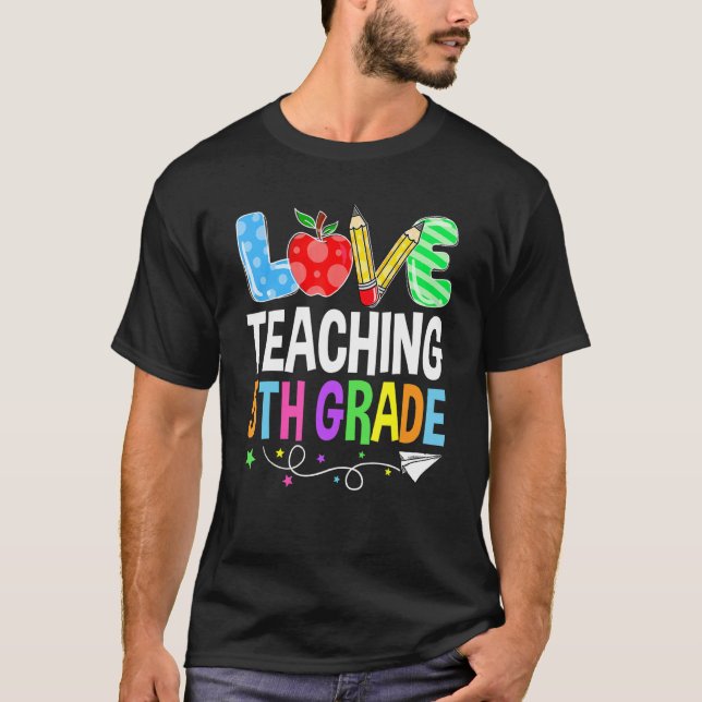 Camiseta Cute I Love Ensino 5 Primeiro Dia da Escola (Frente)