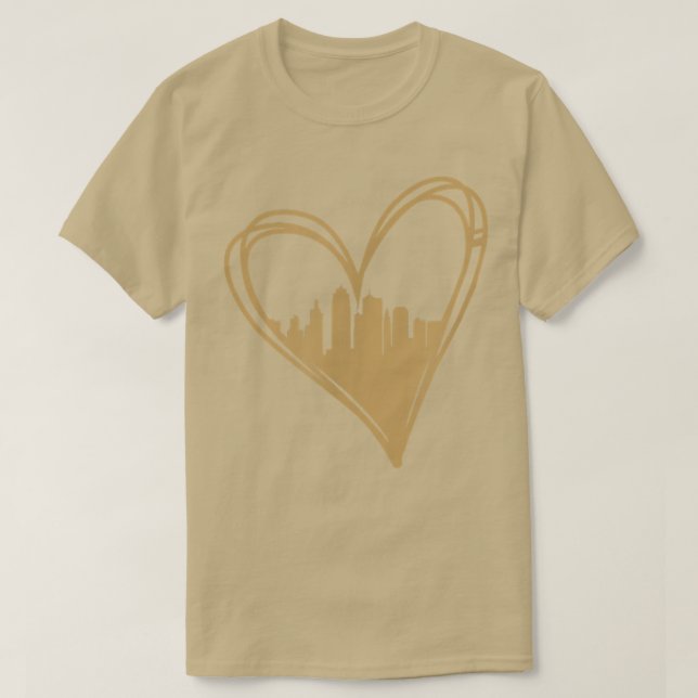 Camiseta Cute I Love Kansas City Missouri Cityscape Heart (Frente do Design)