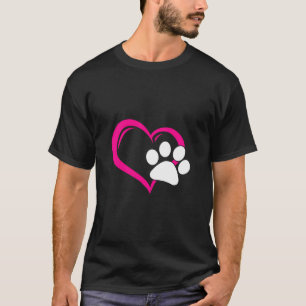 Camiseta Cute I Love My Dog Puppy Cat Paw Heart