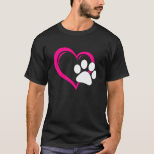 Camiseta Cute I Love My Dog Puppy Cat Paw Heart