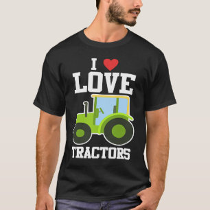 Camiseta Cute I Love Trators Crianças Pequeno Farmário