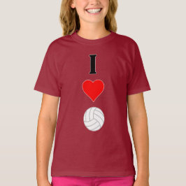 Camiseta Cute I Love Voleibol Girls Jersey