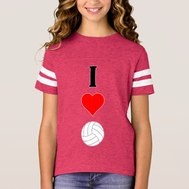 Camiseta Cute I Love Voleibol Girls Jersey (Frente)