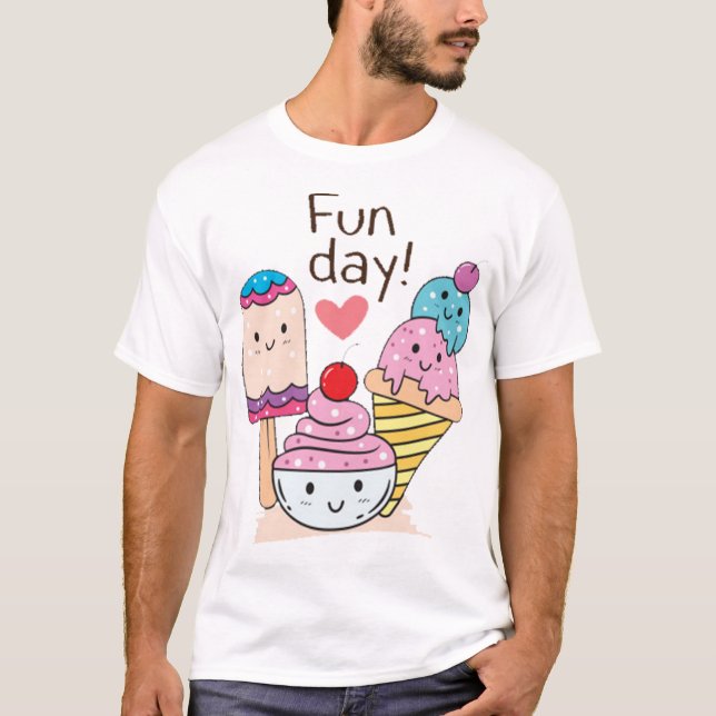 Camiseta Cute ice cream cartoon (Frente)