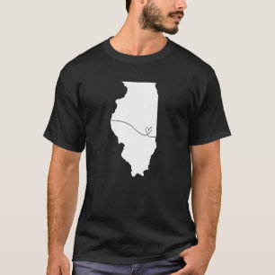 Camiseta Cute Illinois Love Heart Home State Midwest Up Or