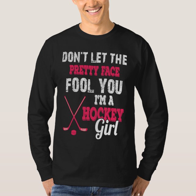 Camiseta Cute I'm A Hockey Girl  for Ice Hockey Girls (Frente)