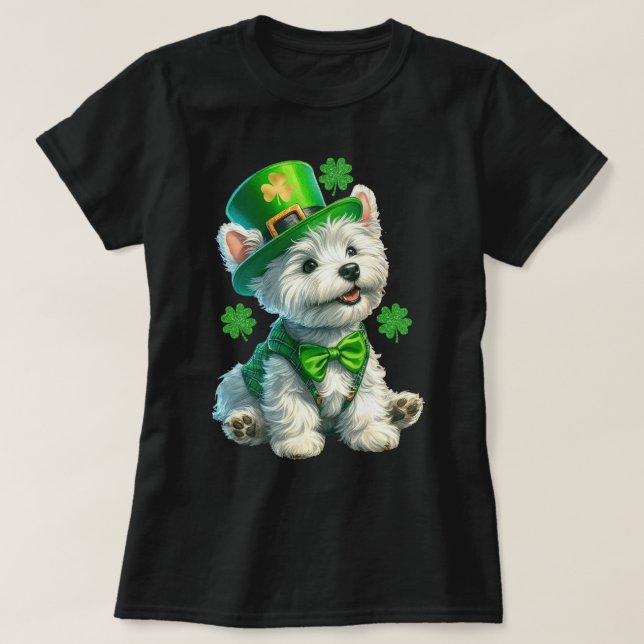 Camiseta Cute Irishthemed West Highland White Teer (Frente do Design)