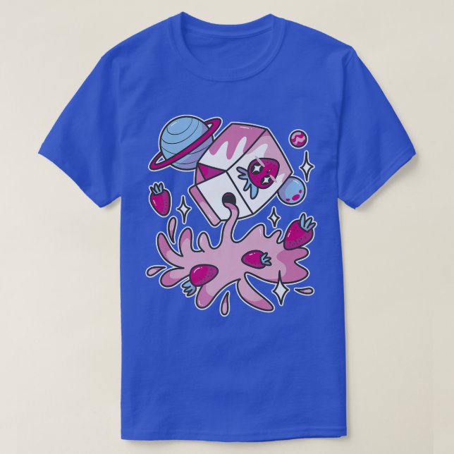 Camiseta Cute Japan Graphic Milk Shake Carton Space 263 (Frente do Design)