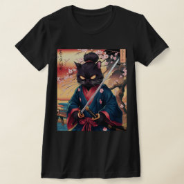 Camiseta Cute Japanese Samurai Cat 