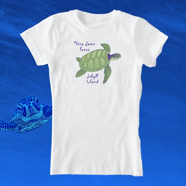 Camiseta Cute Jekyll Island Florida Sea Turtle (Criador carregado)