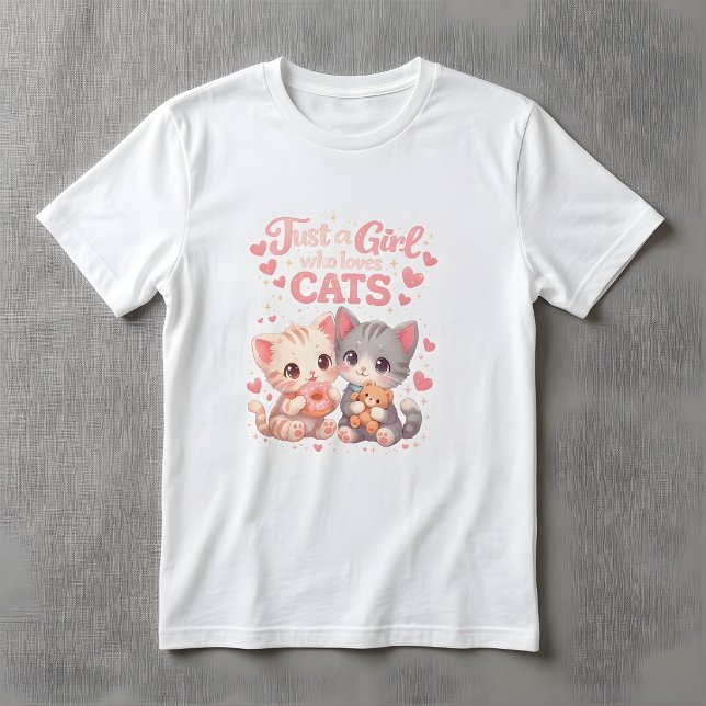Camiseta Cute Just a Girl Who Loves Cats Cute Kittens  (Criador carregado)