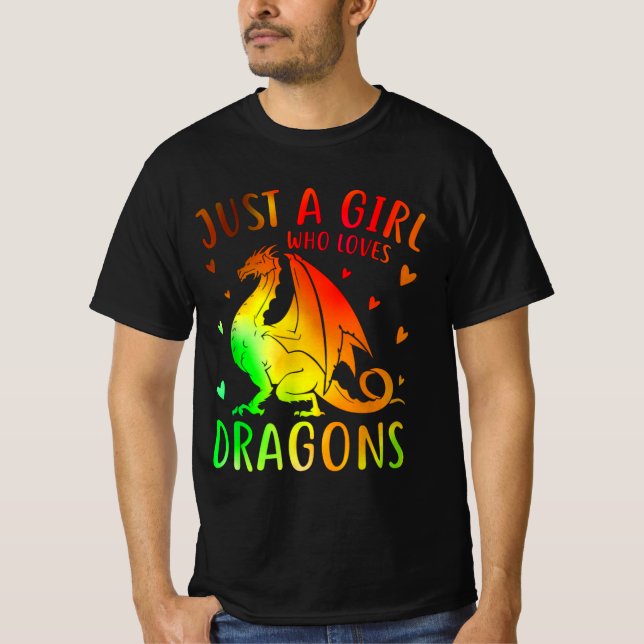 Camiseta Cute Just A Girl Who Loves Dragons (Frente)