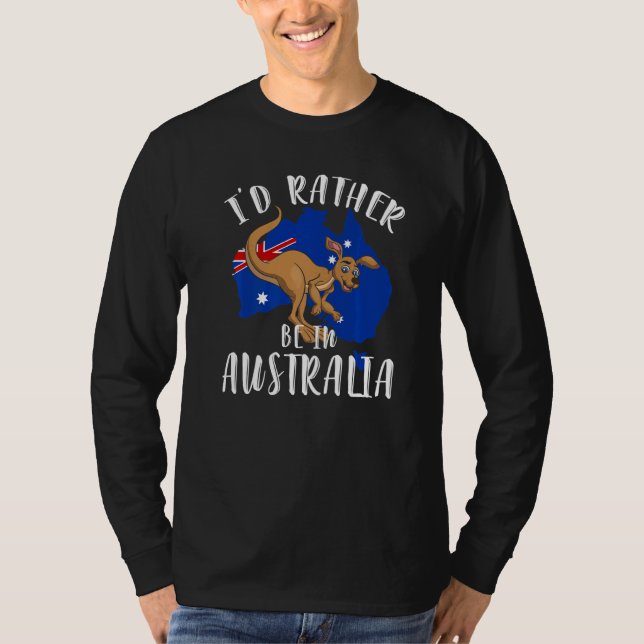 Camiseta Cute Kangaroo Aussie Animal Australian Flag Austra (Frente)