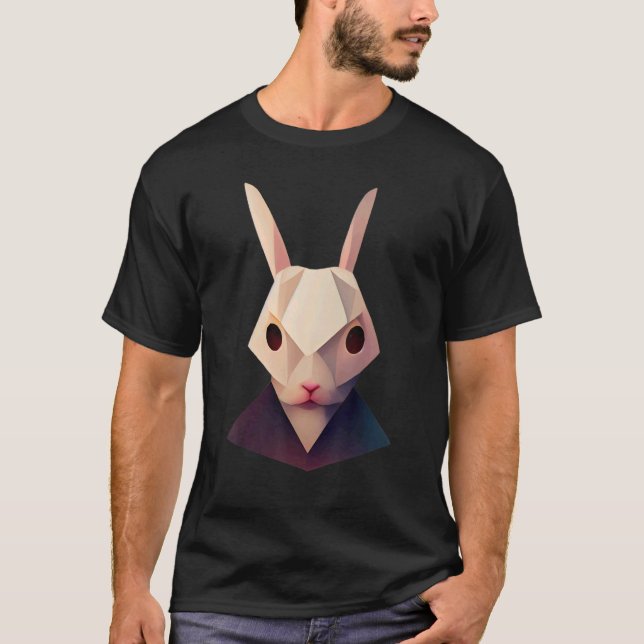 Camiseta Cute Kangaroo Head Polygon Low Poly Animal (Frente)