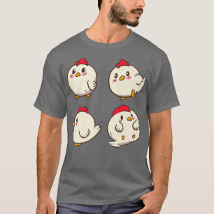 Camiseta Cute Kawaii Anime - Chicken Chickens - Kawaii Japa