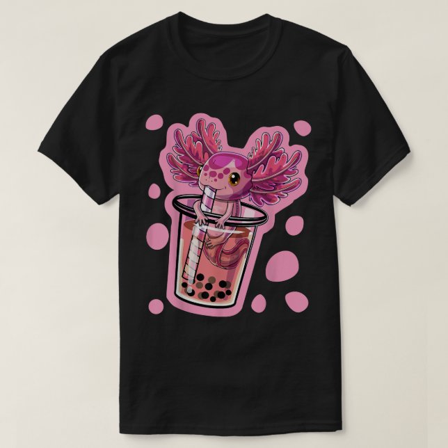Camiseta Cute Kawaii Aolotl Bubble Tea Japanese Anime Women (Frente do Design)