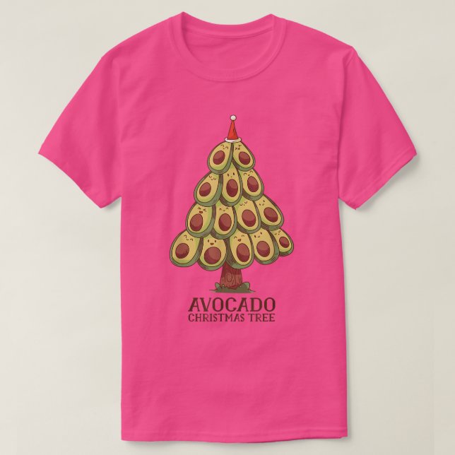 Camiseta Cute Kawaii Avocado Árvore de Natal Avocado (Frente do Design)