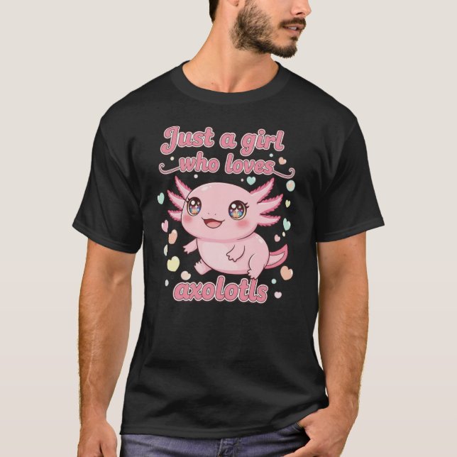 Camiseta Cute Kawaii Axolotl Girl Design (Frente)