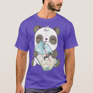 Camiseta Cute Kawaii Baby Panda Bebendo Bear Urso de Panda