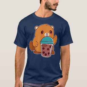 Camiseta Cute Kawaii Beaver Bebe Boba Tea - Anime Bubble